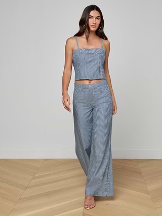 blue wide leg dress pants Ocean blue stretch dress pants for women | Wide-leg, tall fit