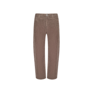 Mallis Corduroy Bow-Leg Pant displayed against a plain white background. These high-rise pants feature a straight-leg fit, belt loops, front button closure, and visible pockets.