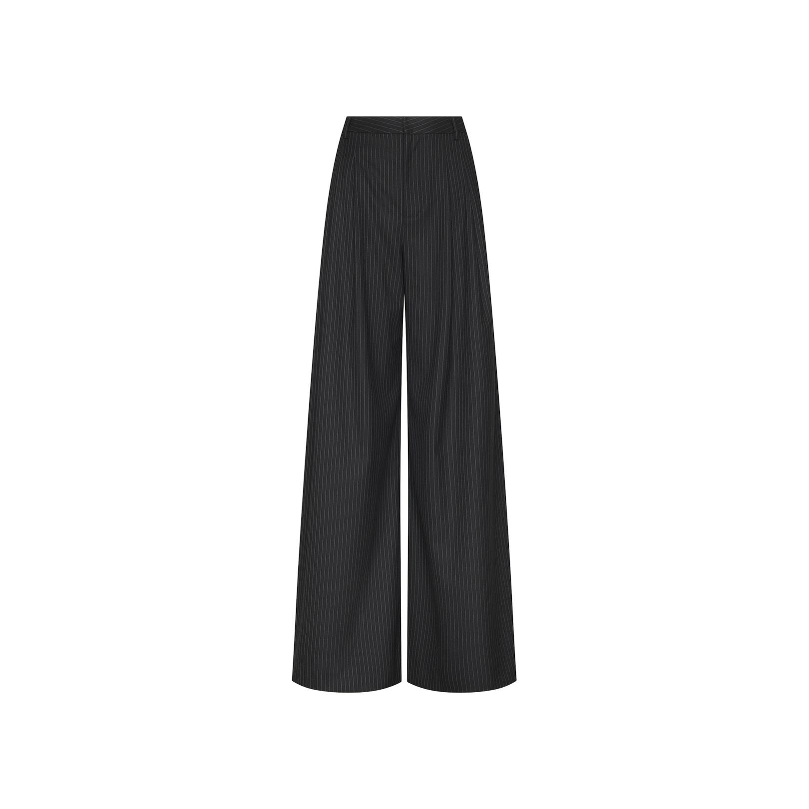 The Chelsy Wide-Leg Pant, featuring a high waist and pinstripe pattern, is displayed from the front against a plain white background.