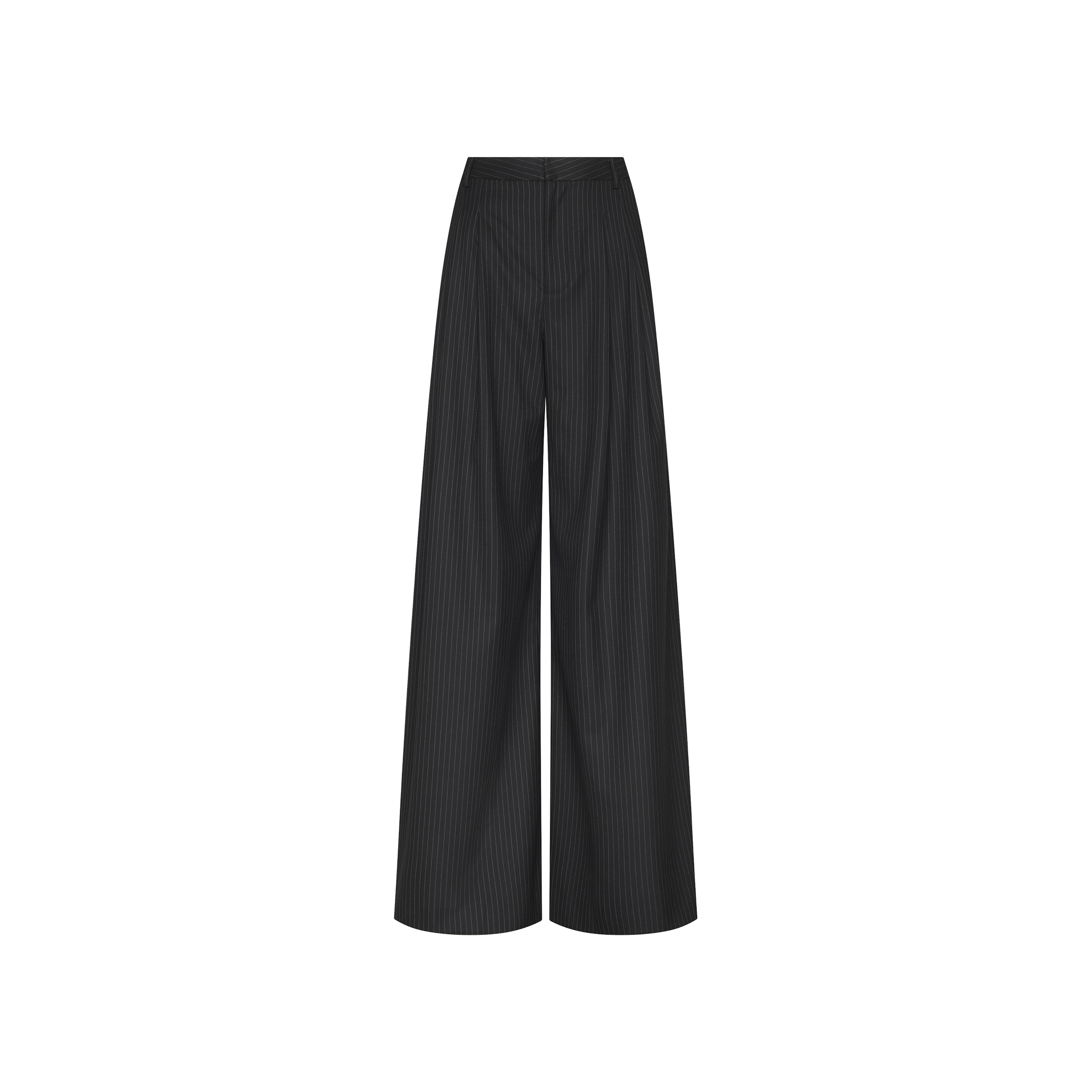 The Chelsy Wide-Leg Pant, featuring a high waist and pinstripe pattern, is displayed from the front against a plain white background.