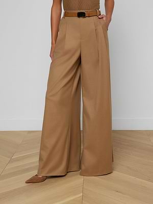L'AGENCE Chelsy Wide-Leg Pants In Dark Macchiato L'AGENCE Chelsy Wide-Leg Pants In Dark Macchiato
