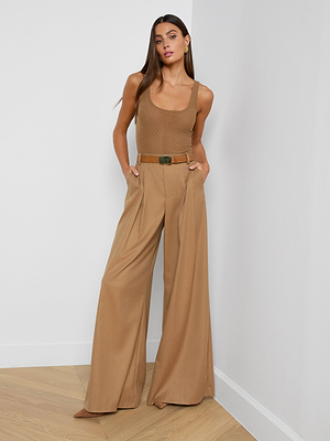 L'agence Chelsy Wide-Leg Pants In Dark Macchiato L'agence Chelsy Wide-Leg Pants In Dark Macchiato