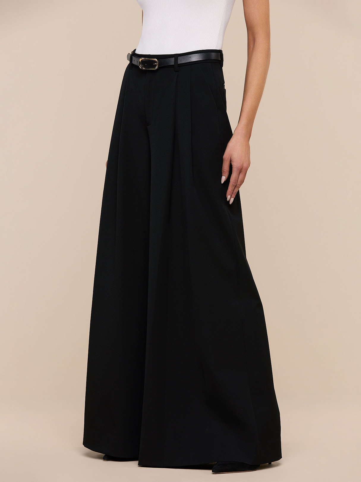 Chelsy Wide-Leg Pant in Black | L'AGENCE