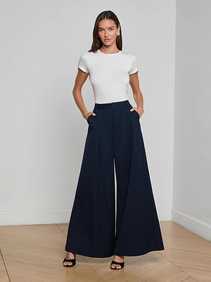 Chelsy Wide-Leg Pant in Midnight | L'AGENCE Chelsy Wide-Leg Pant in Midnight | L'AGENCE