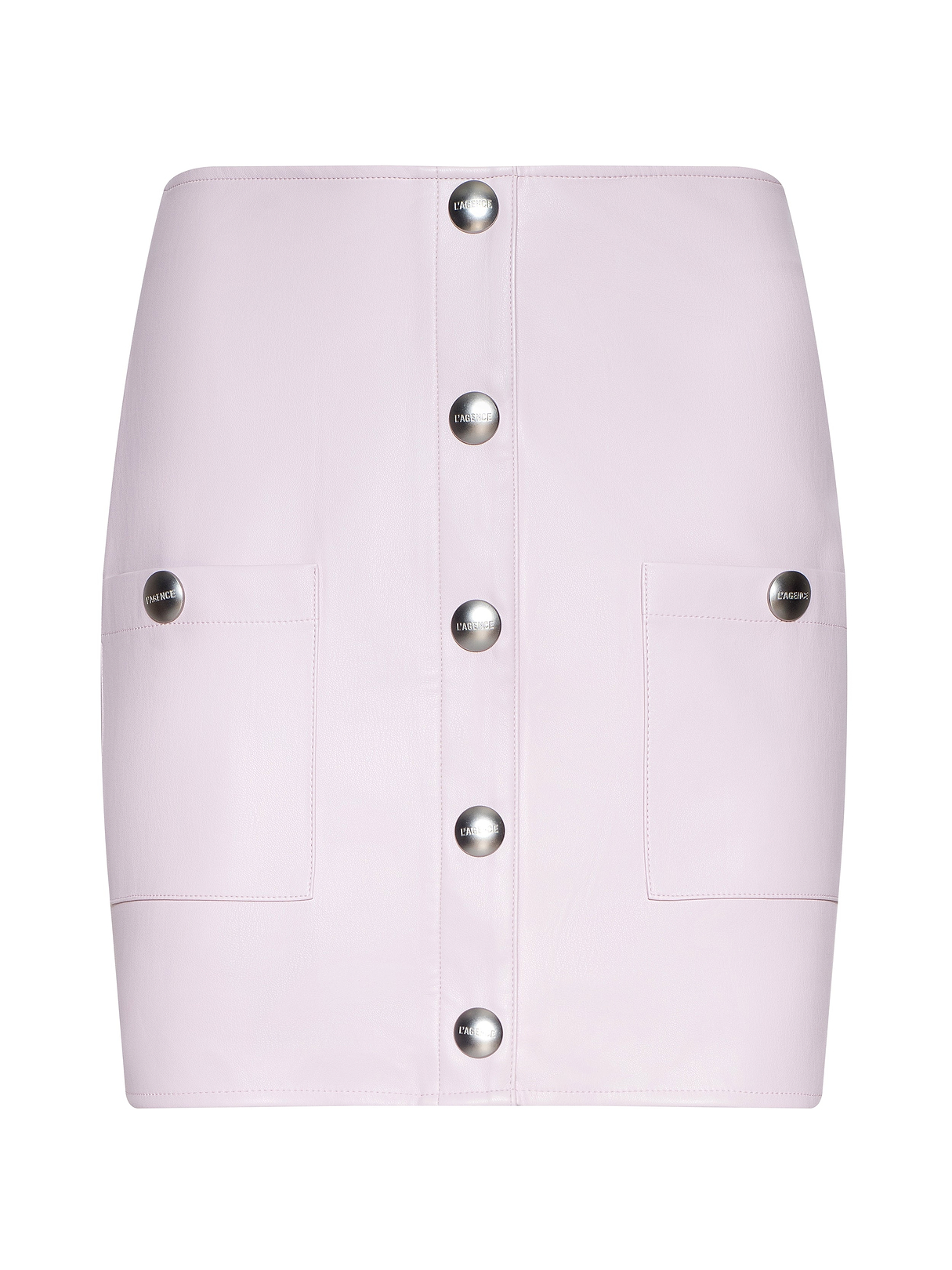 Truman Vegan Leather Mini Skirt in Icy Lilac | L'AGENCE