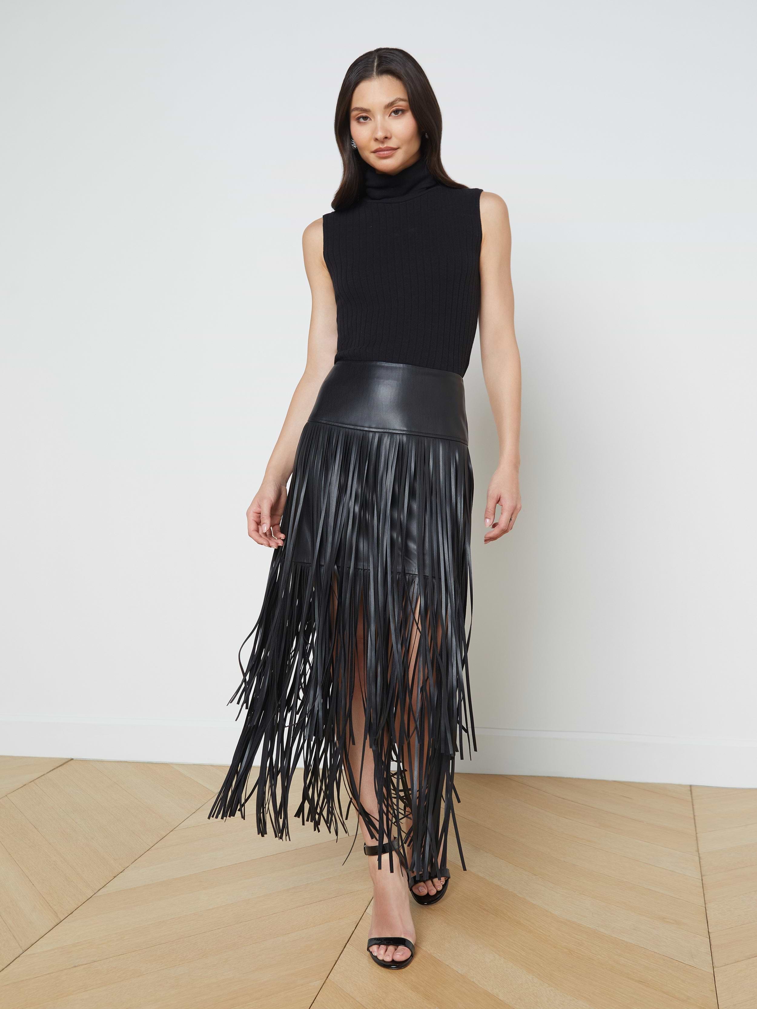 Karolina Fringe Skirt skirt L'AGENCE   