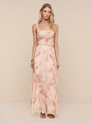 pleated skirt maxi dress Pleats Aline Skirt Maxi Dress shopaleena