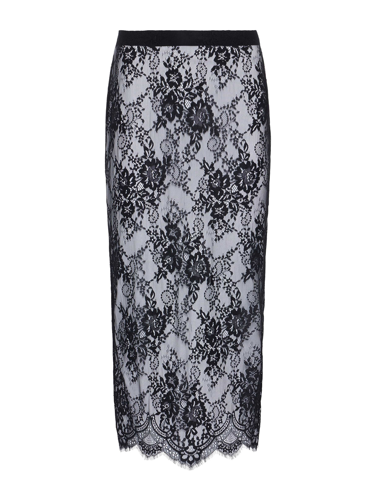 Makena Lace Pencil Skirt in Black | L'AGENCE