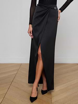 L'AGENCE Emmarie Maxi Wrap Skirt In Black L'AGENCE Emmarie Maxi Wrap Skirt In Black