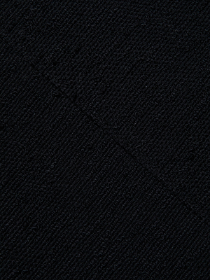 Close-up of the Nelina Tweed Mini Skirt’s textured black fabric, showcasing subtle diagonal stitching, fine knit patterns, and a soft, slightly raised surface.