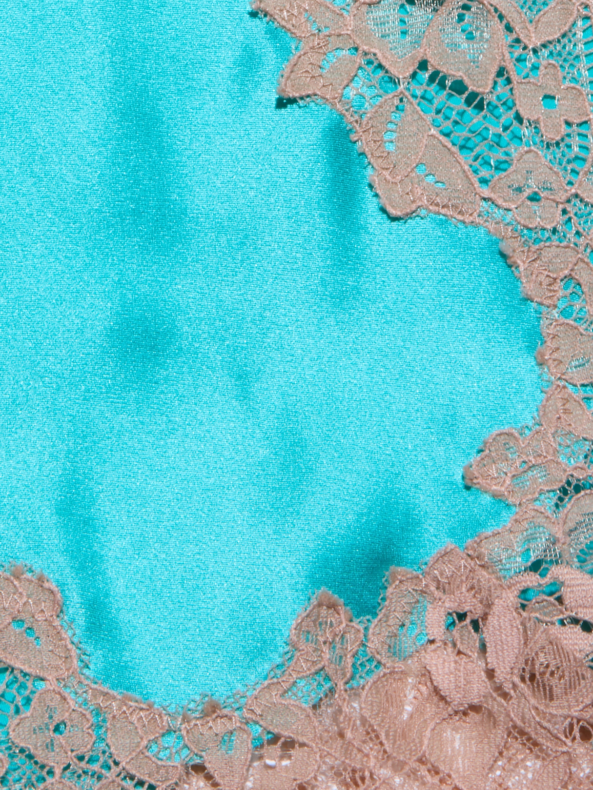 Tico Silk Lace Skirt in Cyan/Cappuccino | L'AGENCE