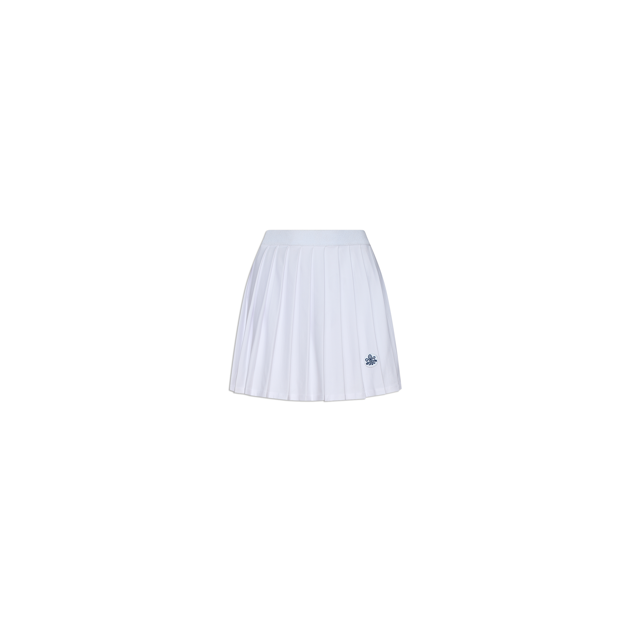 The Aryna Pleated Tennis Skort, featuring a high waistband and a small dark logo near the hem, is displayed on a plain white background.