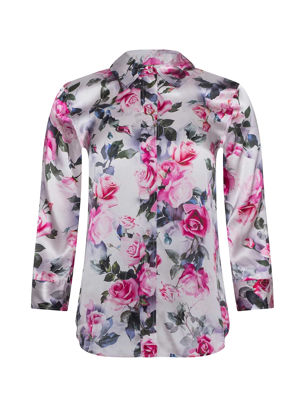 Dani Silk Blouse in Pink Multi Water Rose | L'AGENCE