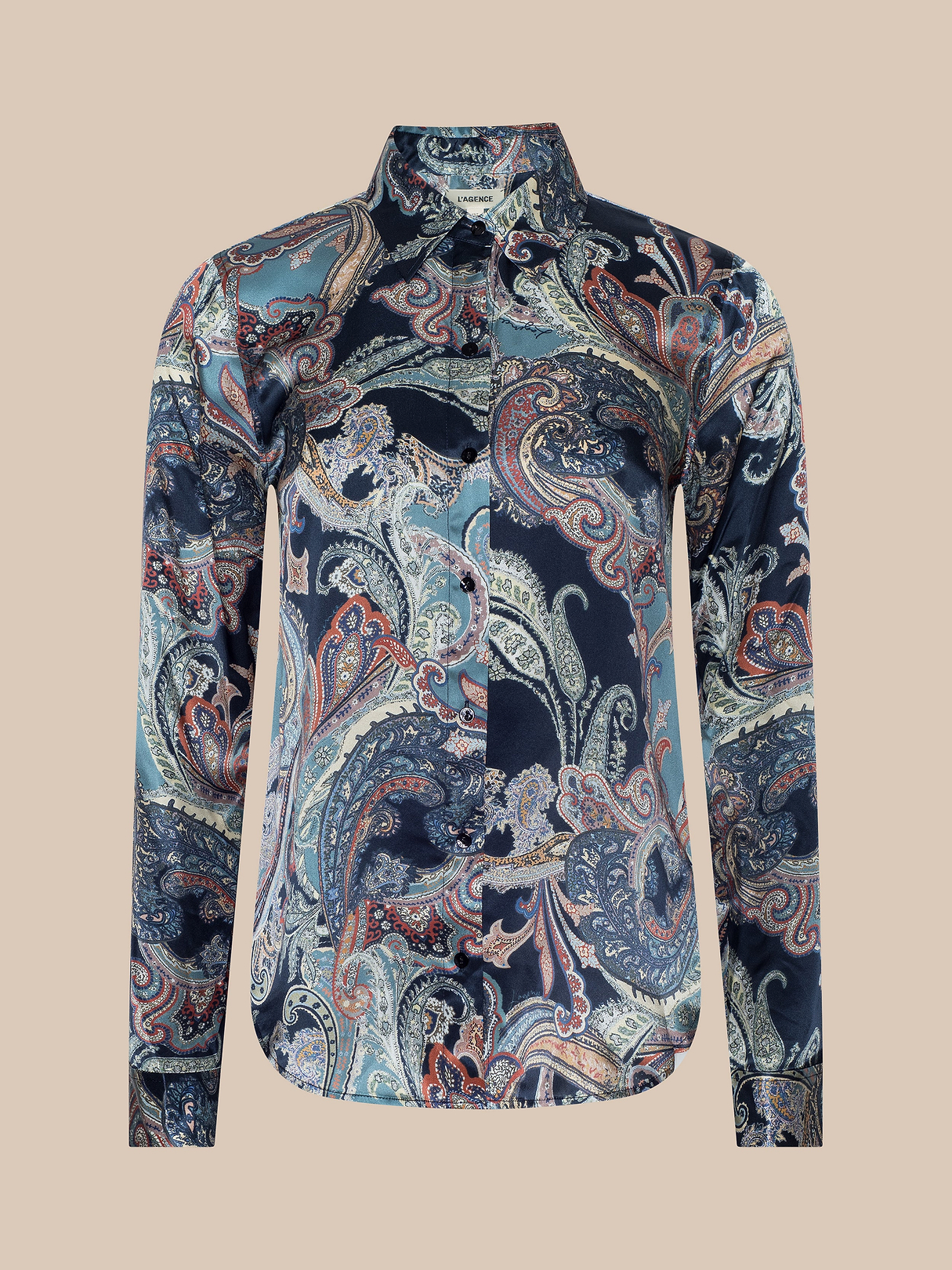 Tyler Silk Blouse in Midnight Multi Besarabian Paisley | L'AGENCE
