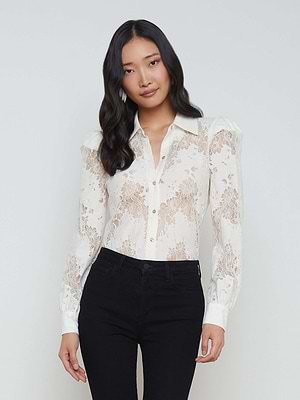 L'AGENCE Jenica Lace Blouse L'AGENCE Jenica Lace Blouse