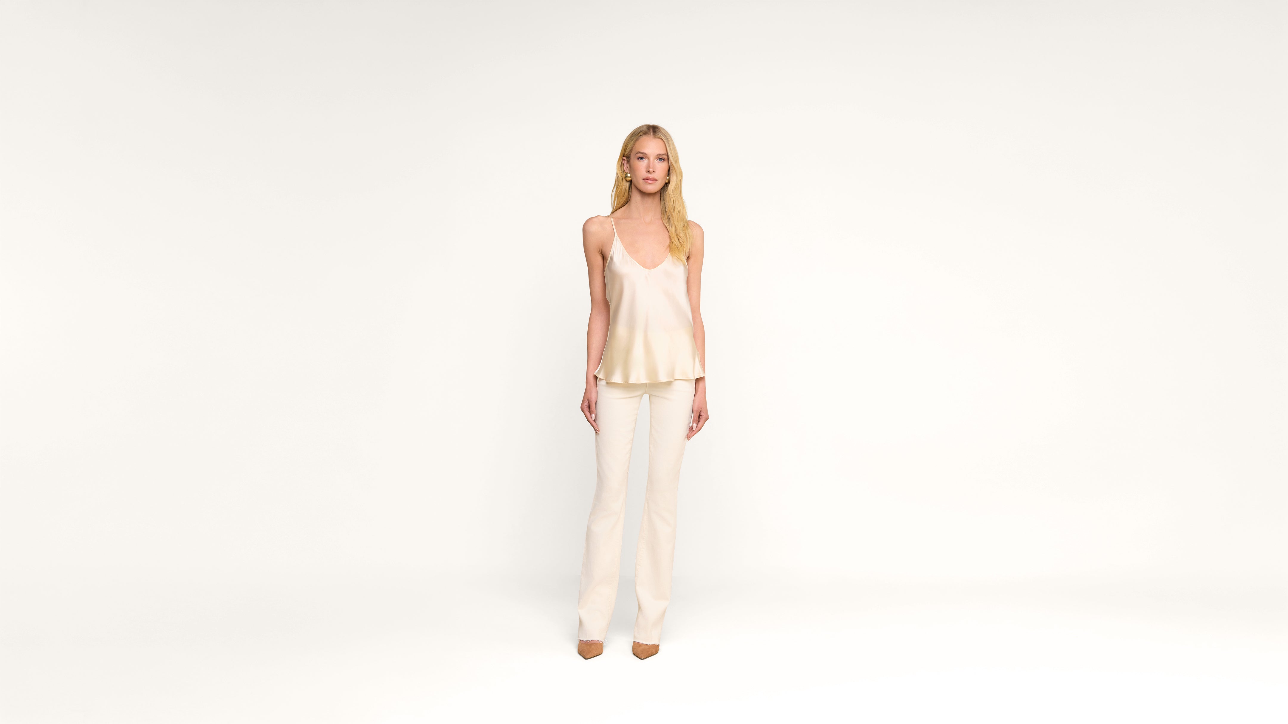 Lexi Silk Camisole in Pearl | L'AGENCE