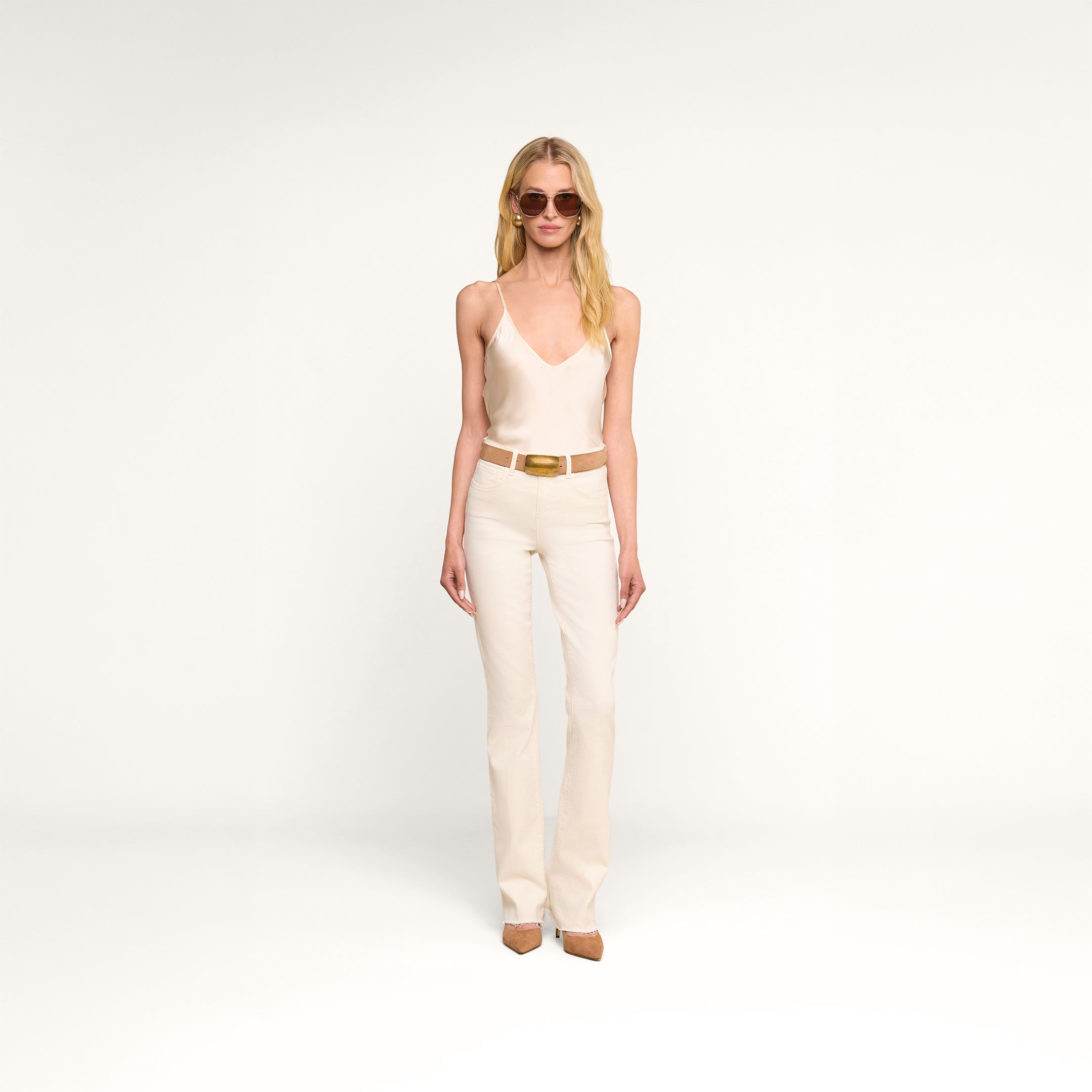 Lexi Silk Camisole in Pearl | L'AGENCE