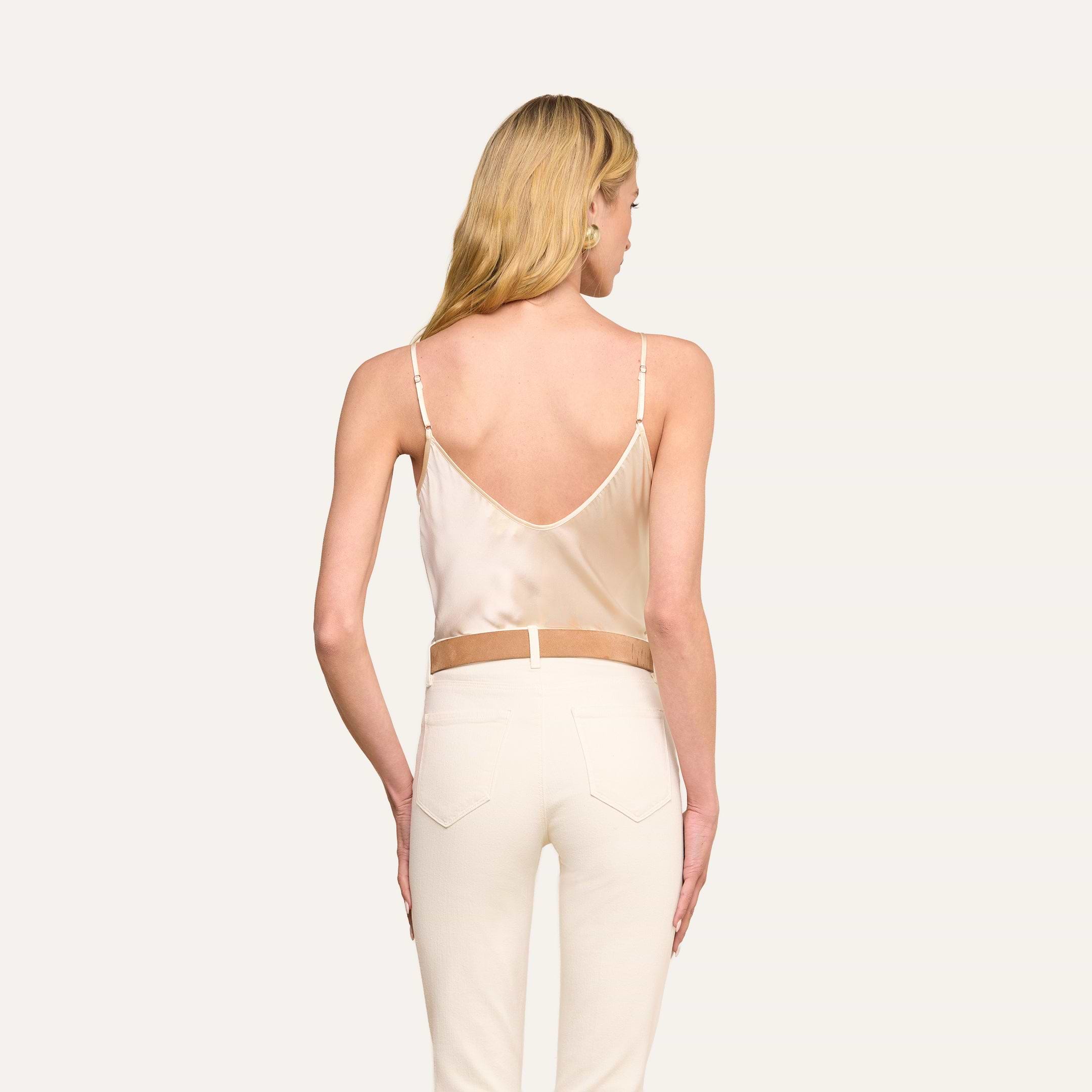 Lexi Silk Camisole in Pearl | L'AGENCE