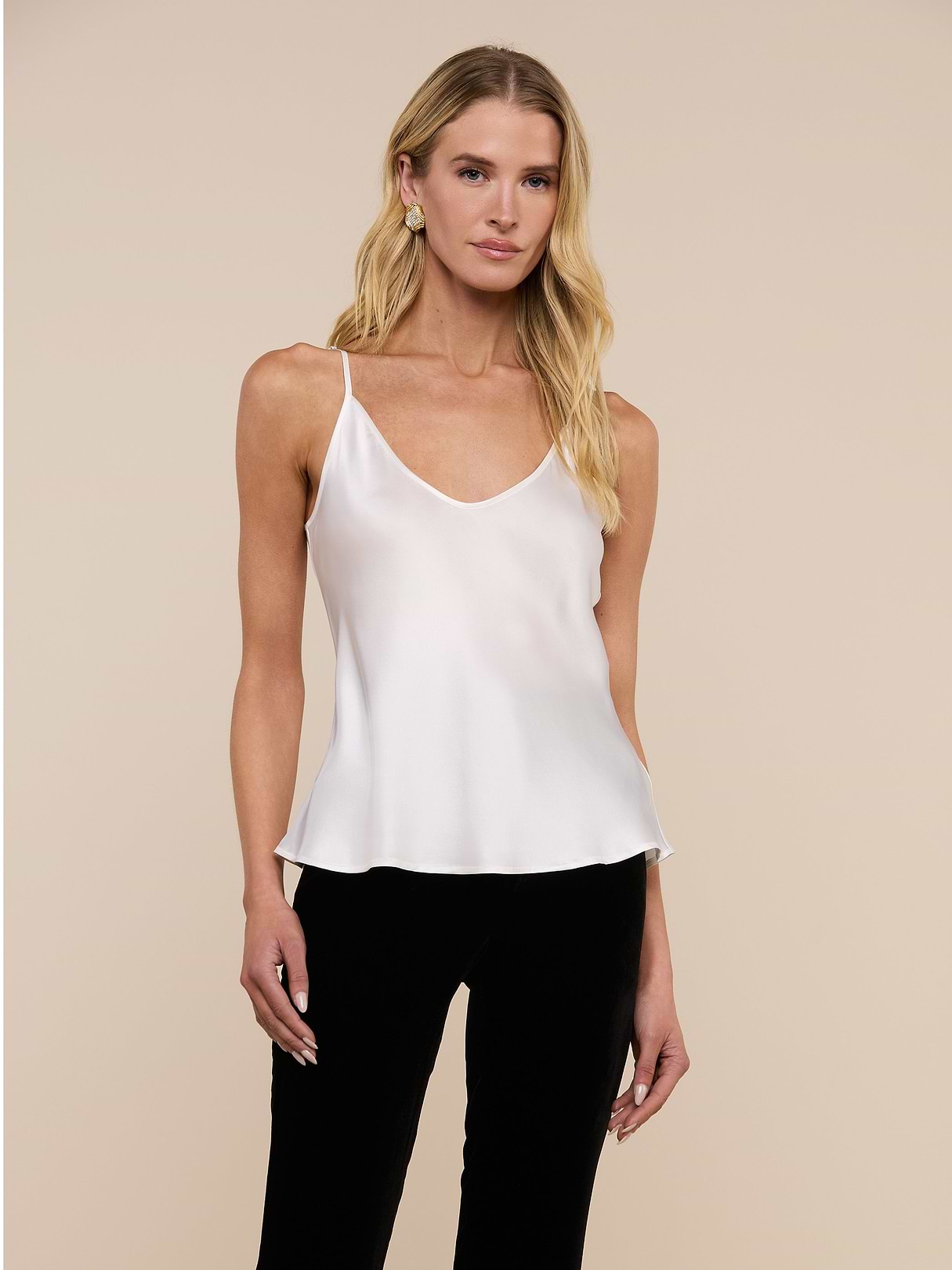 Lexi Silk Camisole in White | L'AGENCE