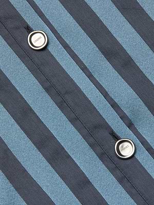 L'AGENCE Cosette Satin Shirt In Blue Multi Stripe L'AGENCE Cosette Satin Shirt In Blue Multi Stripe