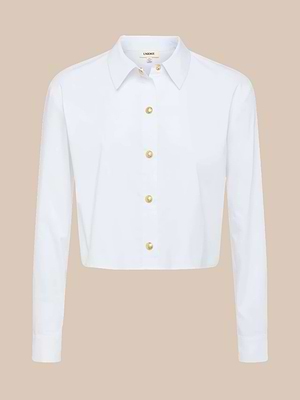 L'agence Cosette Cropped Women Shirt - White/Gold L'agence Cosette Cropped Women Shirt - White/Gold