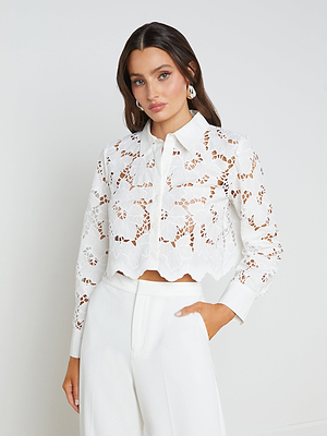 Seychelle Cropped Lace Blouse blouse L'AGENCE
