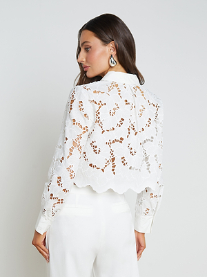 Seychelle Cropped Lace Blouse blouse L'AGENCE