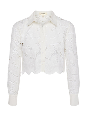 Seychelle Cropped Lace Blouse blouse L'AGENCE