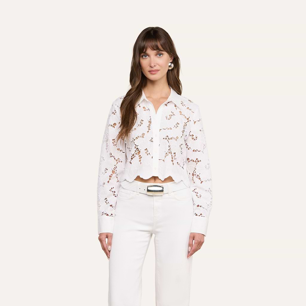 Seychelle Cropped Eyelet Blouse