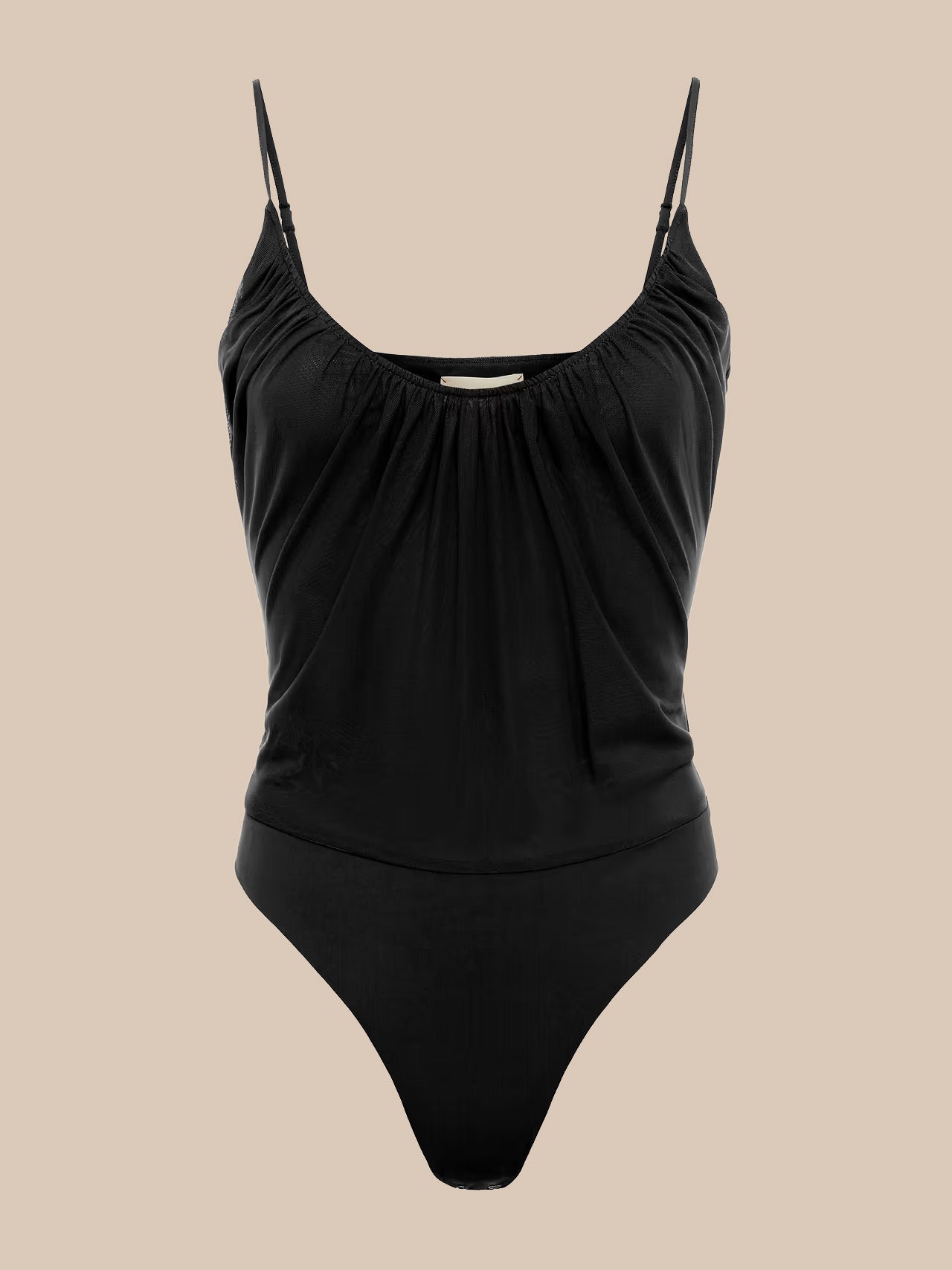 Gelina Mesh Bodysuit in Black | L'AGENCE