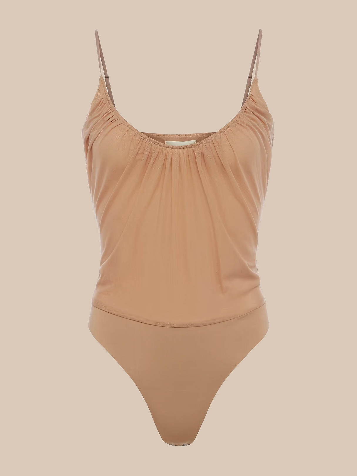 Gelina Mesh Bodysuit in Dark Cappuccino | L'AGENCE