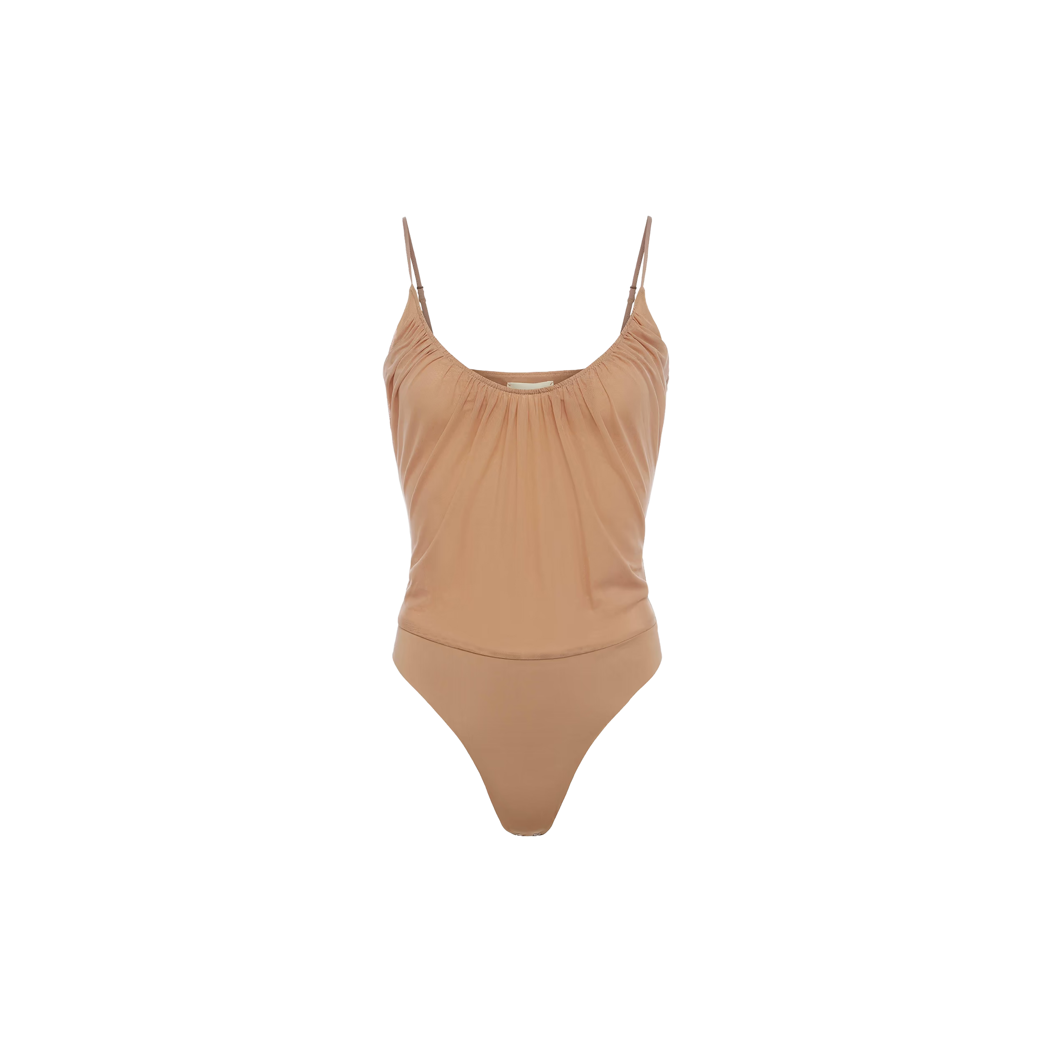 Gelina Mesh Bodysuit in Dark Cappuccino | L'AGENCE