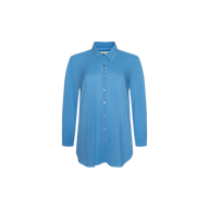 The Marlene Blouse is a long-sleeved, lightweight button-down shirt with a collar and relaxed fit, shown on a plain white background. Perfect for adding everyday polish to your wardrobe.