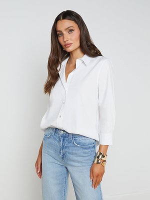Daniella Cotton-Blend Blouse blouse L'AGENCE Sale