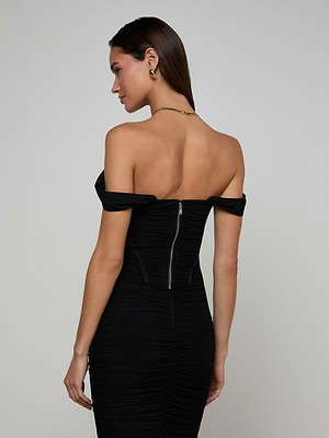 L'AGENCE Asuka Shirred Mesh Top in Black - Size 2 L'AGENCE Asuka Shirred Mesh Top in Black - Size 2