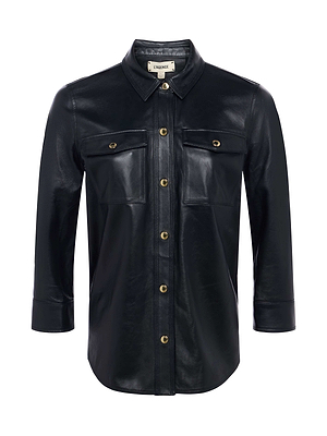 Avina Leather Shirt shirt L'AGENCE   