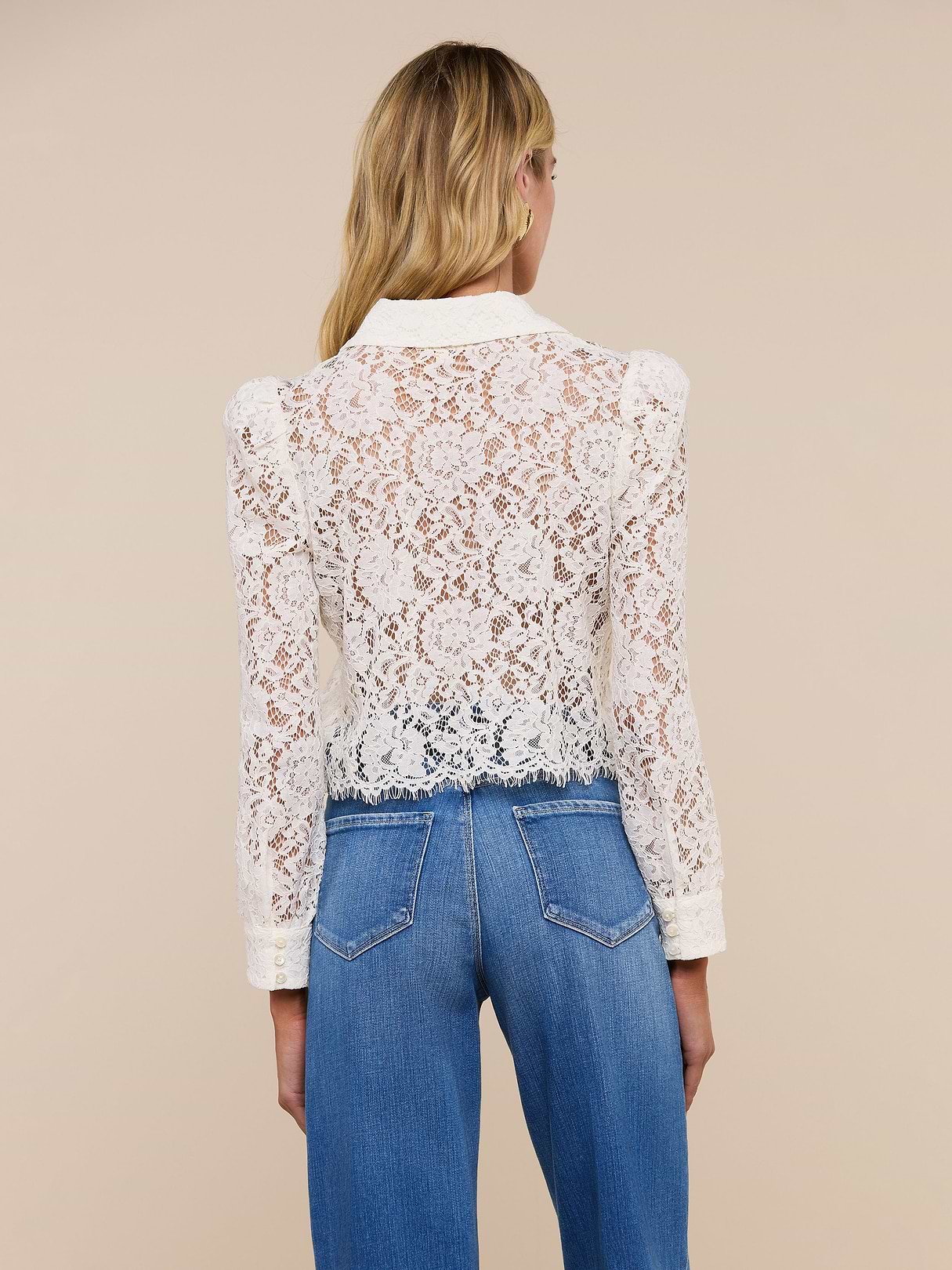 Anita Lace Blouse in Ivory | L'AGENCE