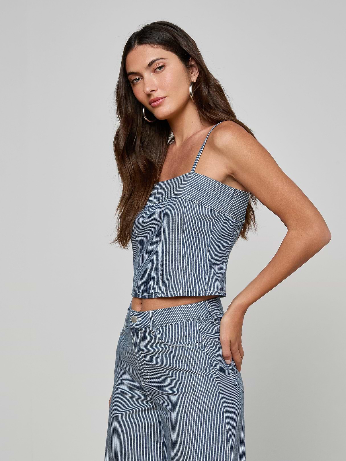 Arlin Tank in Azure Blue Stripe | L'AGENCE