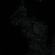 A dark, abstract pattern with faint, net-like textures and thin, radiating lines forms a winding, organic shape against a background reminiscent of the rich softness of black velvet—evoking the delicate elegance of the Kimber Velvet Lace Camisole.