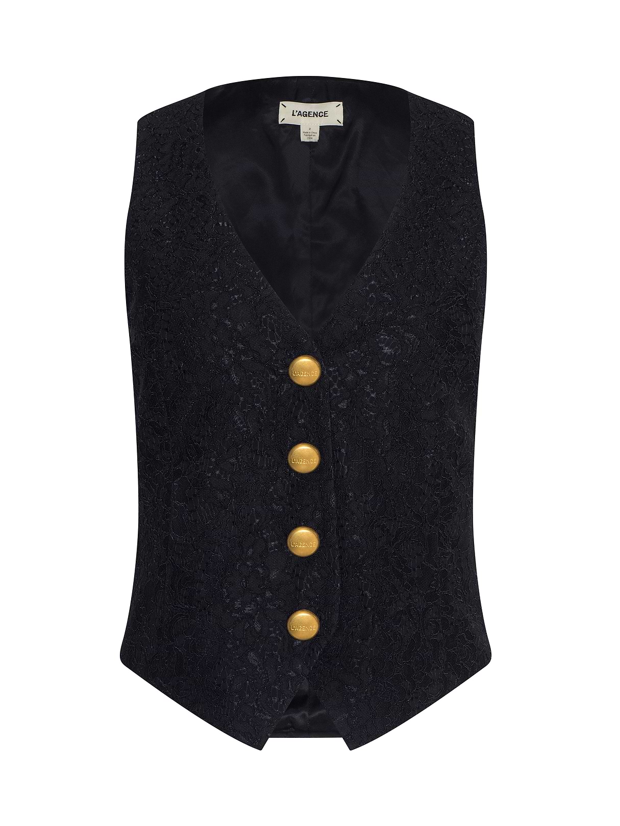 Kino Lace Vest in Black | L'AGENCE