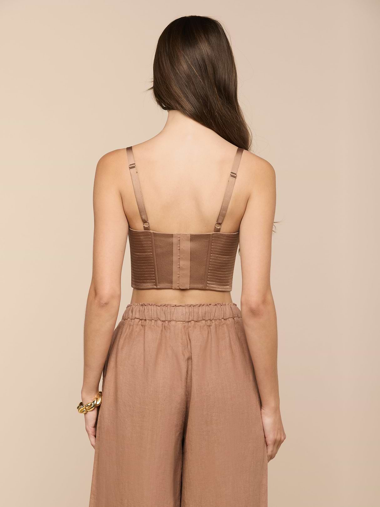 Nysa Bustier Top in Mocha Tan | L'AGENCE
