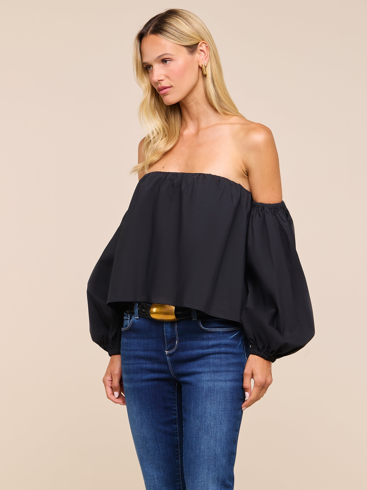 Sarai Off-The-Shoulder Top in Black | L'AGENCE