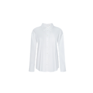 The Terenne Shirt is a plain white, long-sleeve button-up with a collar, perfect for fashion presentations or Paris Fashion Week Spring 2027, displayed on a white background.