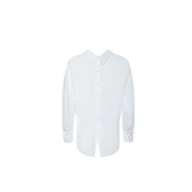 The Terenne Shirt, a white long-sleeve button-down, is displayed back-facing on a plain white background with center-back buttons—a fresh nod to Spring 2027 fashion.