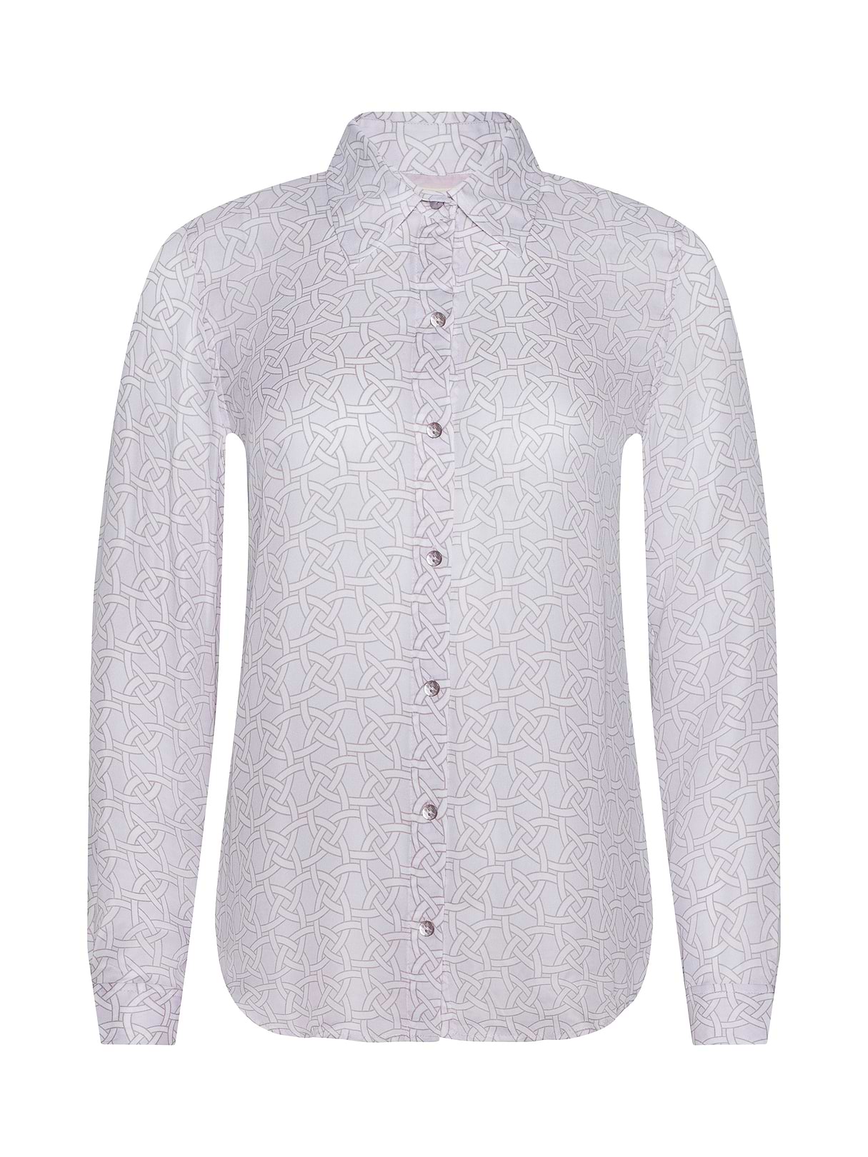 【未着用】ローヘンLOHEN DOUBLE BUTTON BLOUSE Nina Silk Blouse in Icy Lilac Linked Geo | L'AGENCE