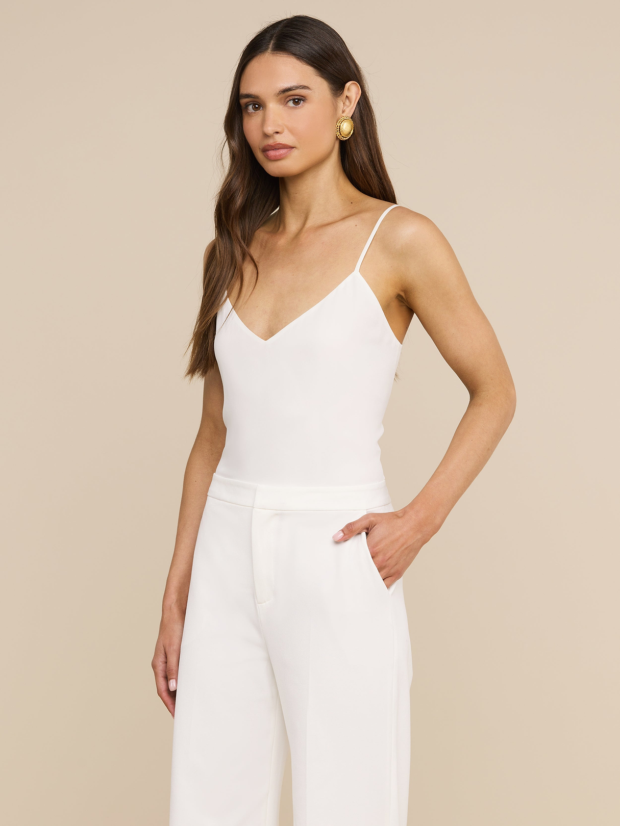 Jane Silk Camisole in Ivory | L'AGENCE