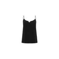 The Jane Silk Camisole is a black bias-cut silk top with thin adjustable straps and a scoop neckline, showcased against a plain white background.