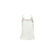 The Gabriella Silk Camisole, crafted in ivory silk with a slim fit and thin straps, is showcased against a plain white background.