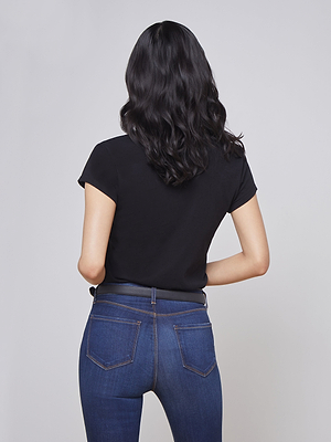 Becca Cotton V-Neck Tee tee shirt L'AGENCE   