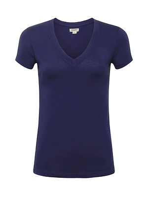 Becca Cotton V-Neck Tee tee shirt L'AGENCE   
